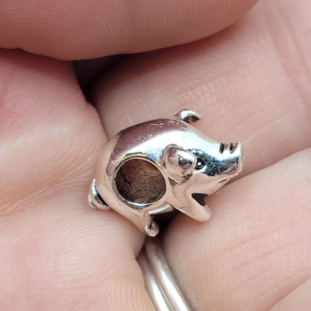 5/$25 ❤ Silver Pig Charm for Pandora Bracelets - Picture 1 of 3